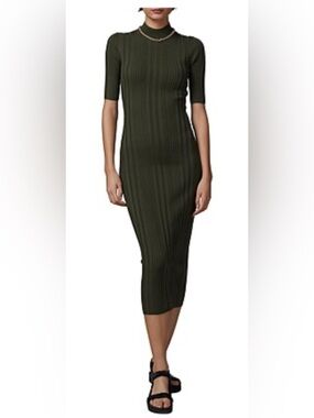 bec + bridge Olive Ribbed Midi Dress